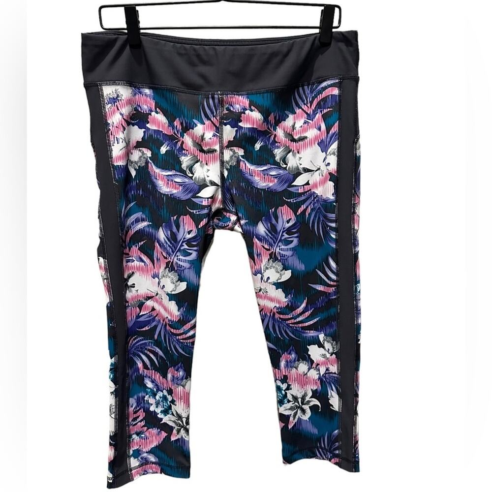 Ki‎ athletic crops capri gray pink size XL